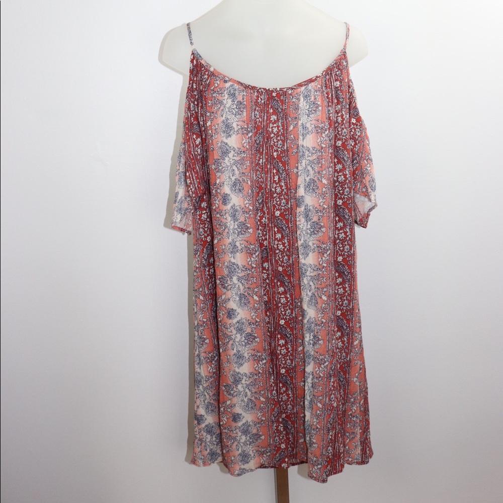 Colorful cold shoulder dress